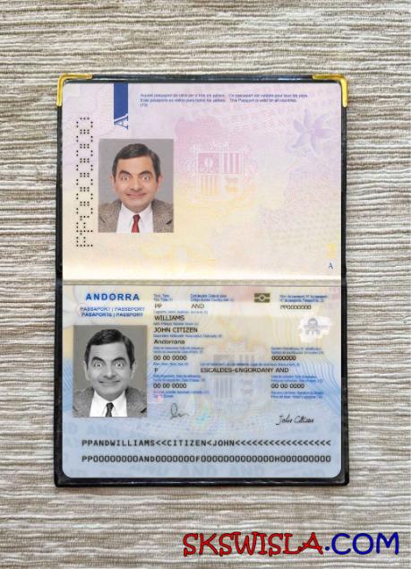 Andora zdjęcie do paszportu pliki PSD, skan i fotografowany obraz